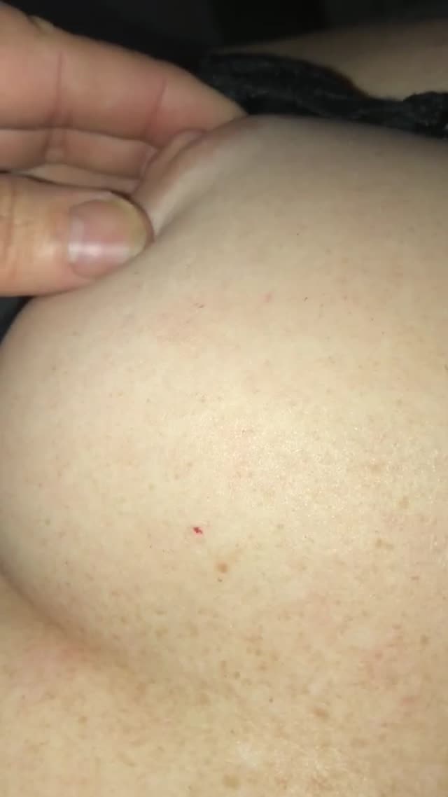 Black bra nipple play