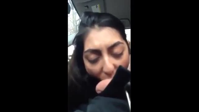 Latina blowjob and swallow in the car