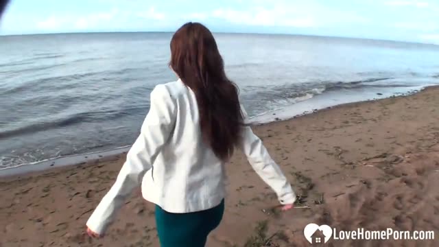 Big booty babe at the beach gets shafted