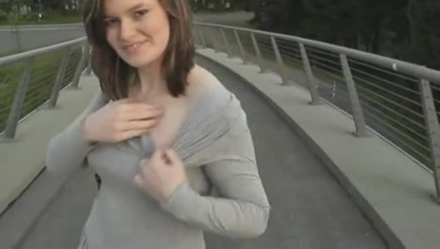 German slut gives blowjob on public street