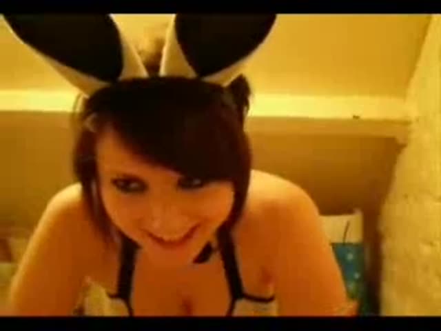 Cutie in bunny outfit sucks and bends over for dick in her ass