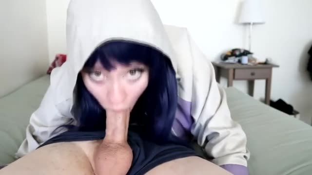 Hot girl in hoodie giving 69 blowjob