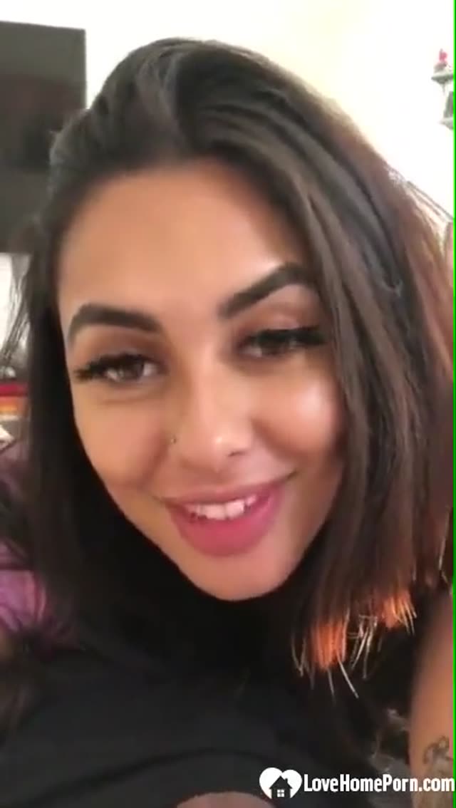 Beautiful Latina babe sucking a cock in point of view