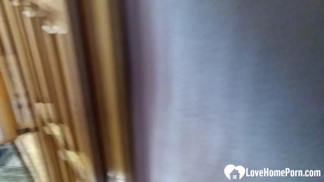 Chubby Russian nerdy redhead loves munching on shaft