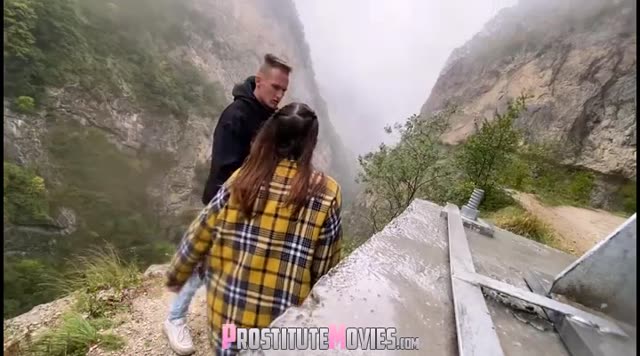 Blowjob outdoor in the mountain