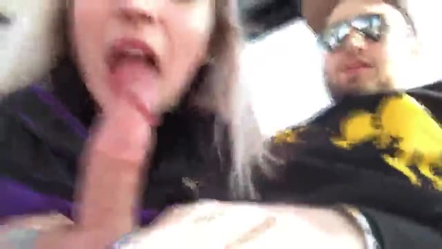 Risky BJ and cum swallow on ferris wheel