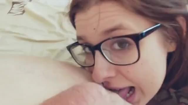 Sexy nerd likes to be treated like a whore