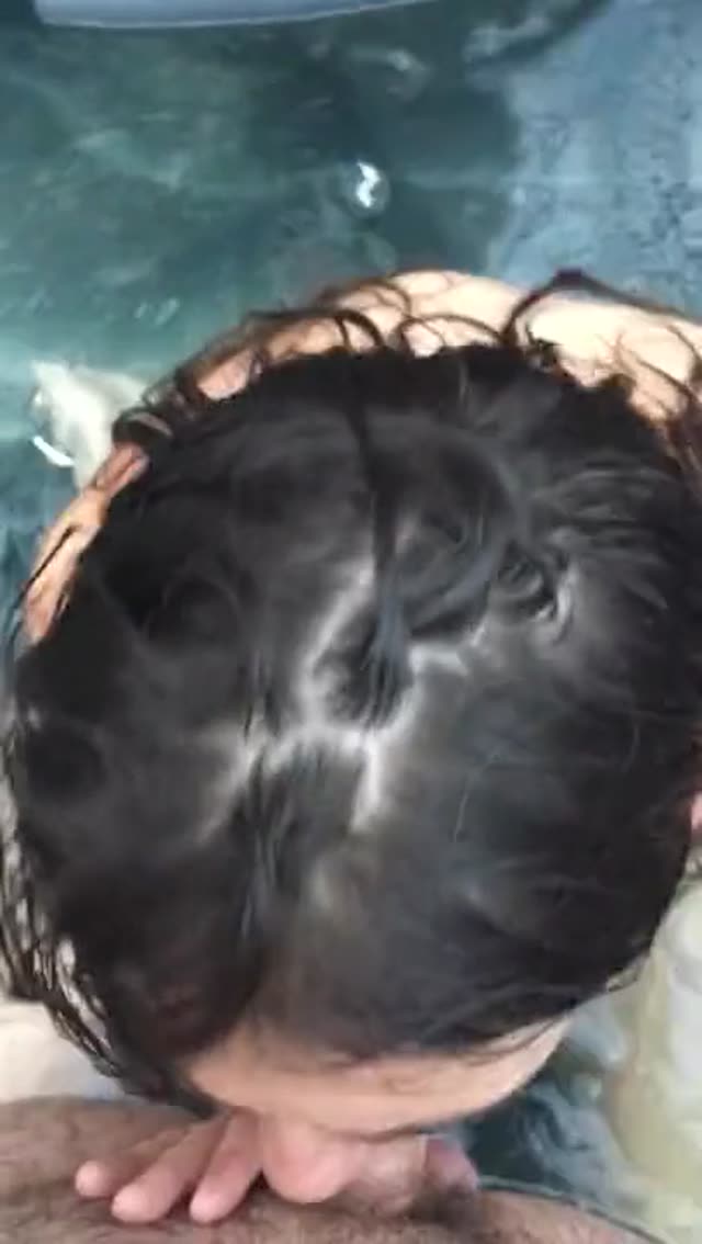 GF eats a load in the swimming pool