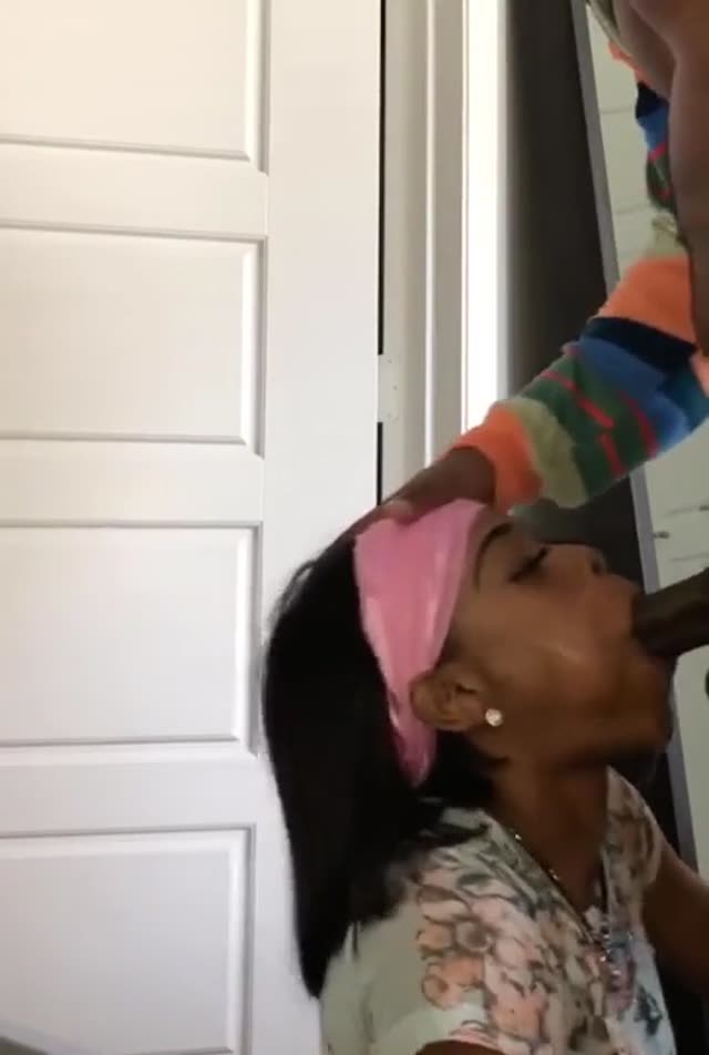 Ebony super sloppy messy superb blowjob