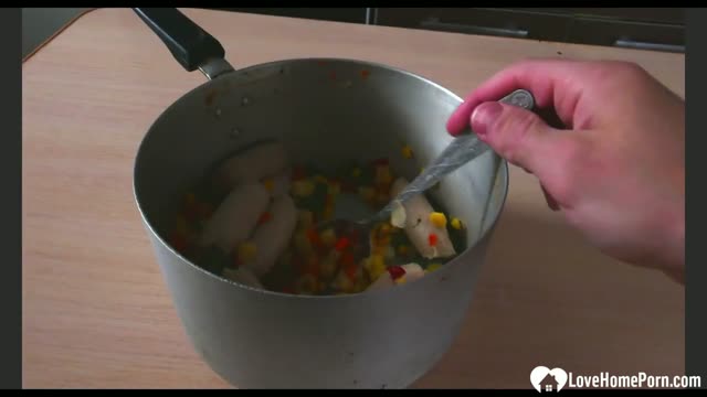 Horny Girlfriend Blowjob Big Dick in the Kitchen