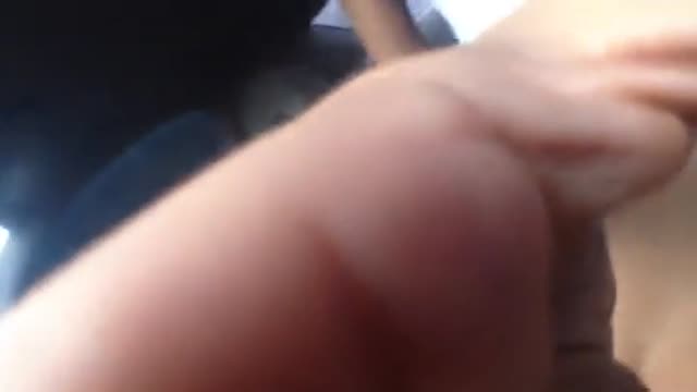 Riding boyfriend in the car