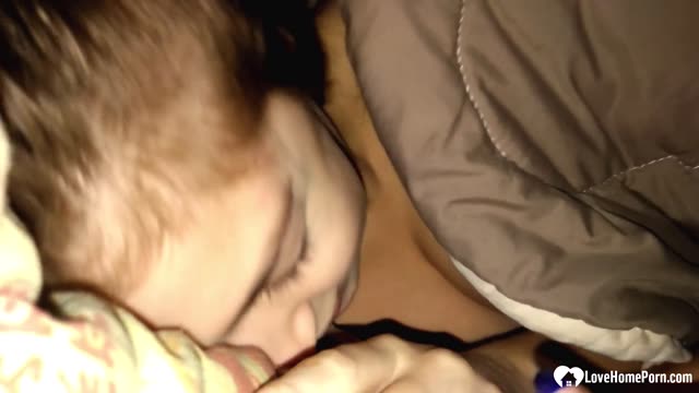 Russian teen blowjob and cum play