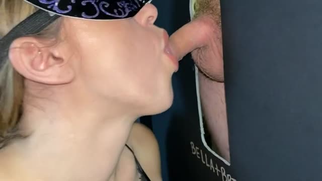 Blonde babe makes dick cum quickly at gloryhole