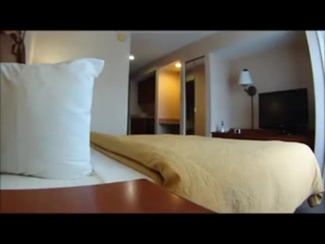 Interracial hotel room