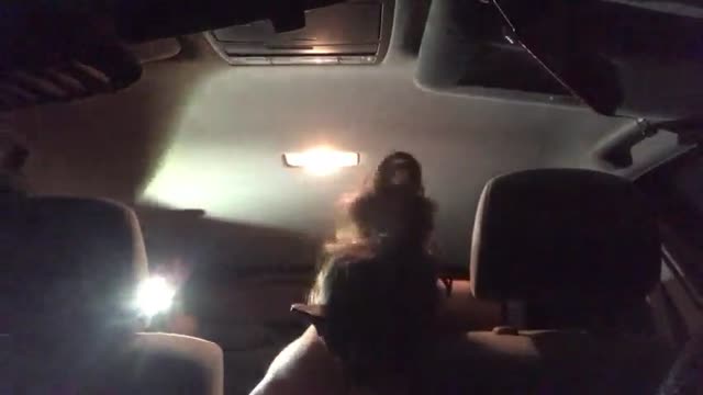 Reverse cowgirl in the car